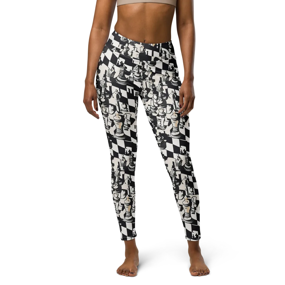 Checkmate Noir on Yoga Leggings — Front