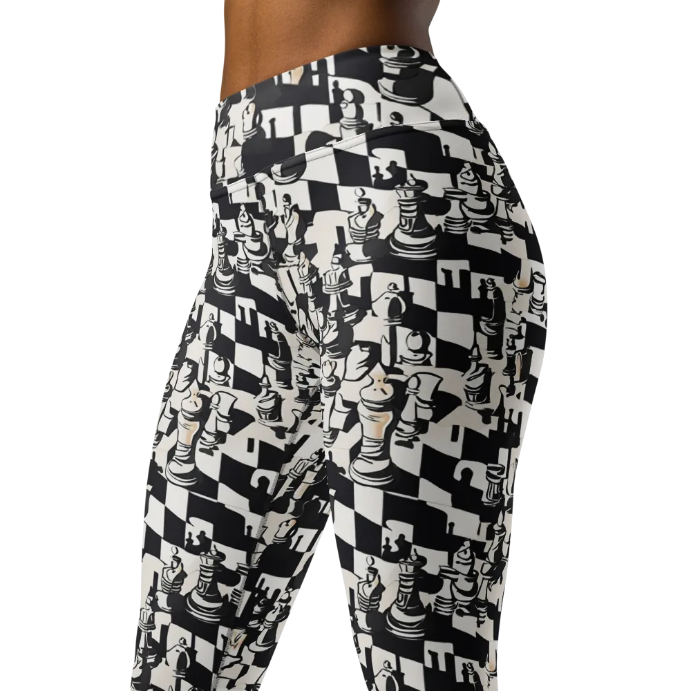 Checkmate Noir on Yoga Leggings — Left Front