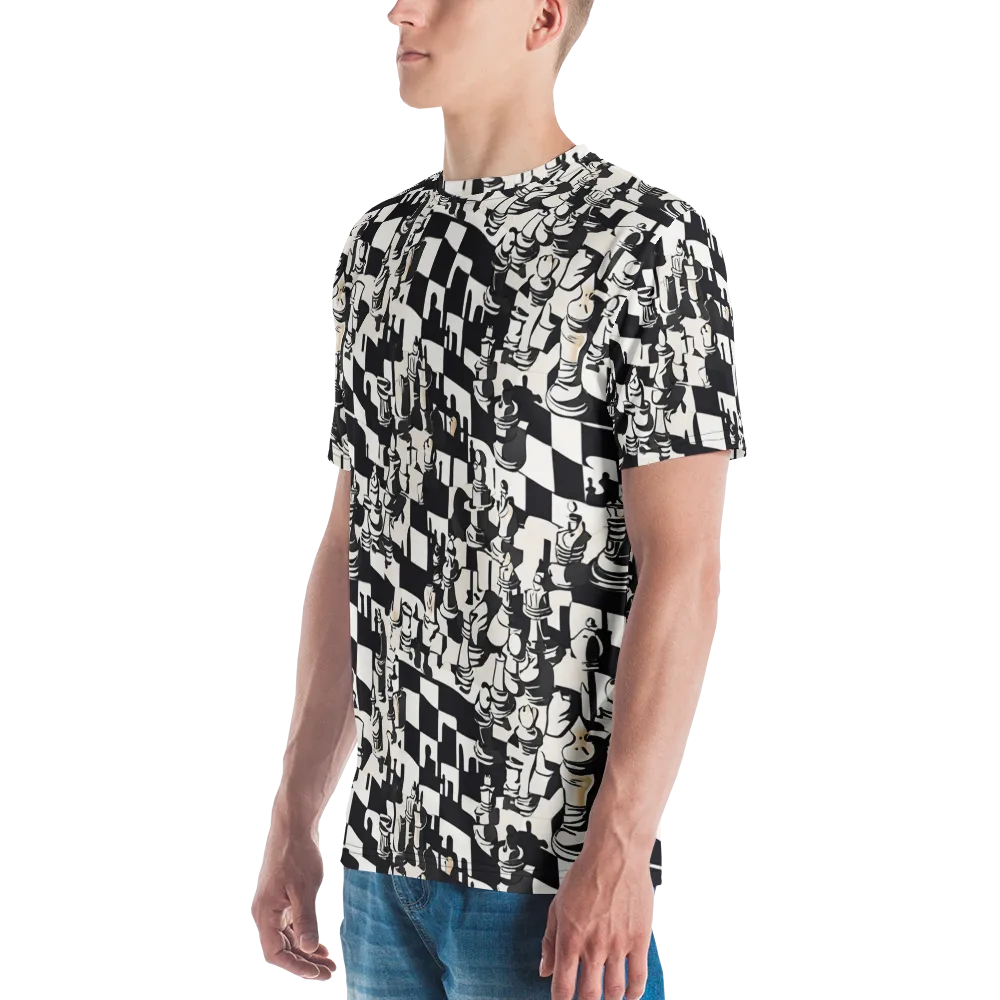 Checkmate Noir on Men's Crew Neck T-Shirt — Left