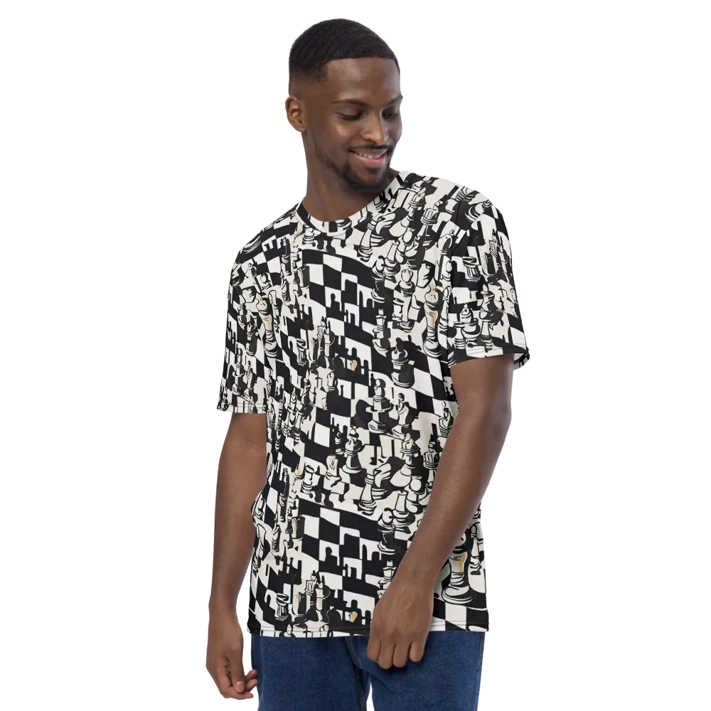 Checkmate Noir on Men's Crew Neck T-Shirt — Left