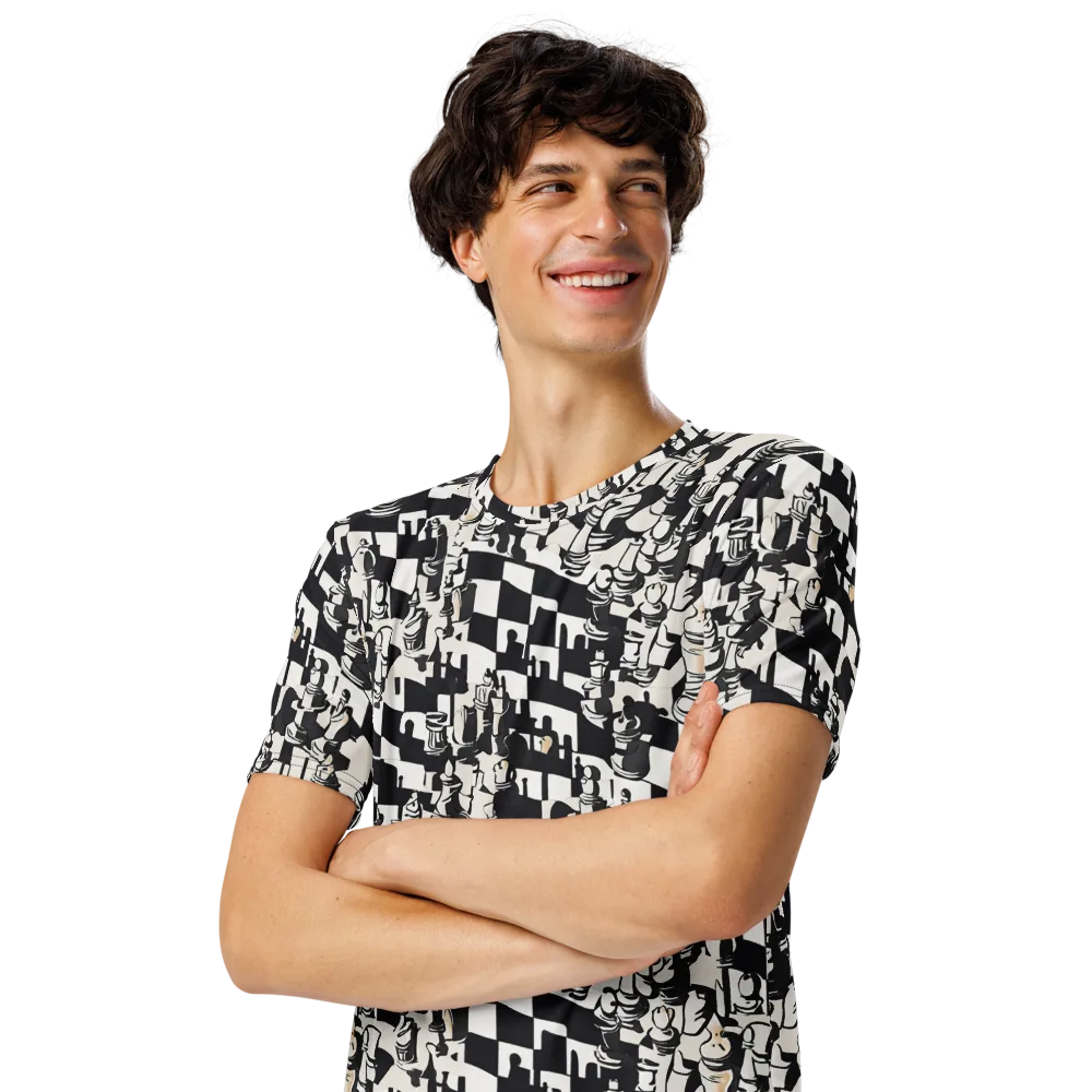 Checkmate Noir on Men's Crew Neck T-Shirt — Left Front