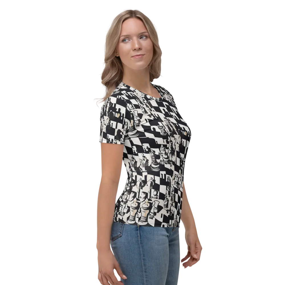 Checkmate Noir on Women's Crew Neck T-Shirt — Right