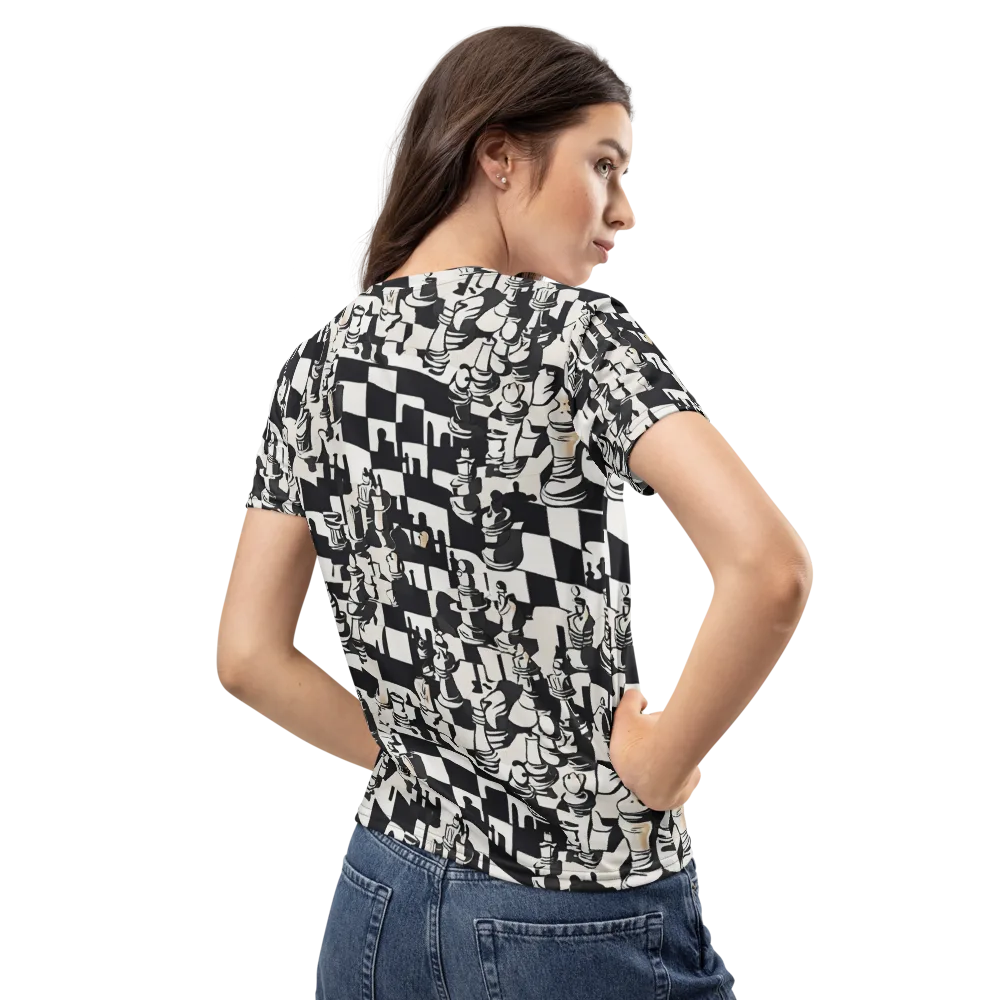 Checkmate Noir on Women's Crew Neck T-Shirt — Back