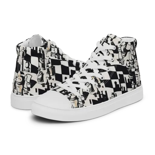 Checkmate Noir on a Women's High Top Canvas Shoes