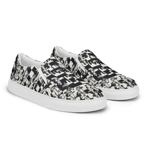 Checkmate Noir on a Men's Slip-On Canvas Shoes