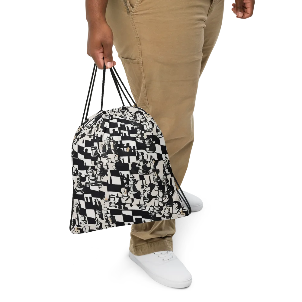 Checkmate Noir on Drawstring Bag — Front