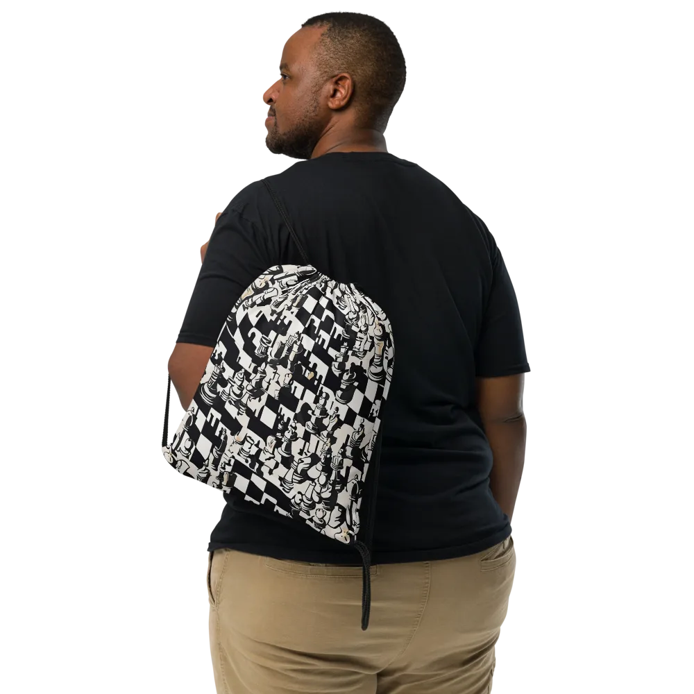 Checkmate Noir on Drawstring Bag — Front