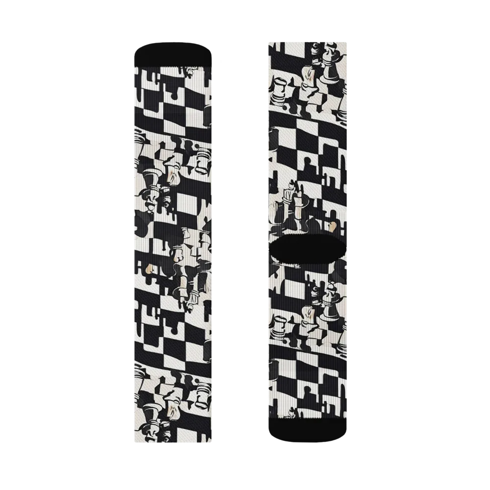 Checkmate Noir on Socks — Left Sock