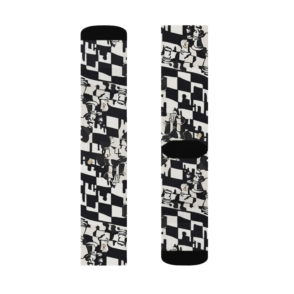 Checkmate Noir on Socks — Right Sock