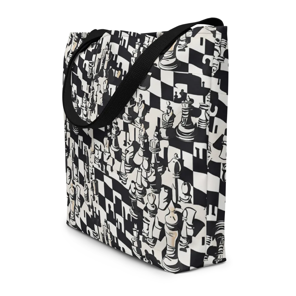 Checkmate Noir on Large Tote Bag W/ Pocket — Front