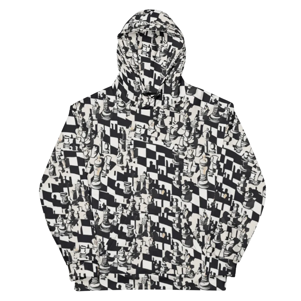 Checkmate Noir on Cotton Hoodie — Front
