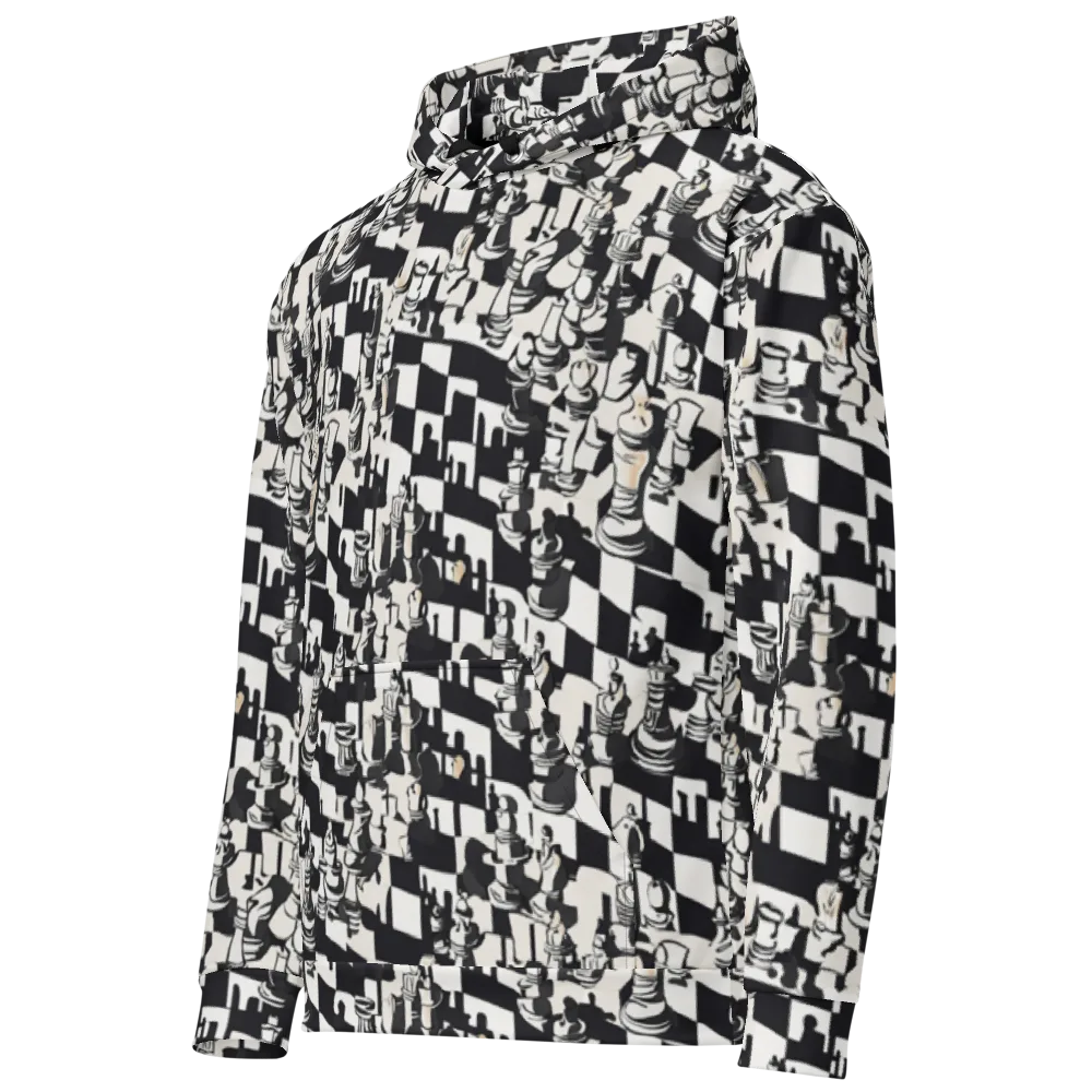 Checkmate Noir on Cotton Hoodie — Left Front