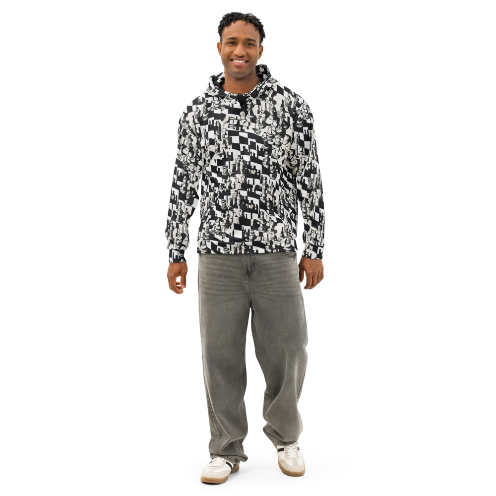 Checkmate Noir on Cotton Hoodie — Front