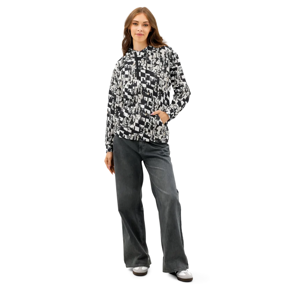 Checkmate Noir on Cotton Hoodie — Front