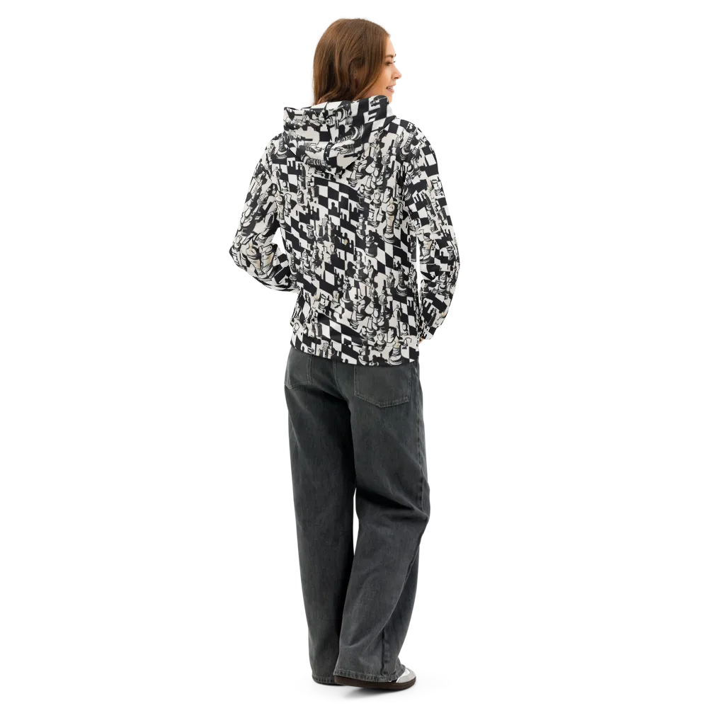 Checkmate Noir on Cotton Hoodie — Back