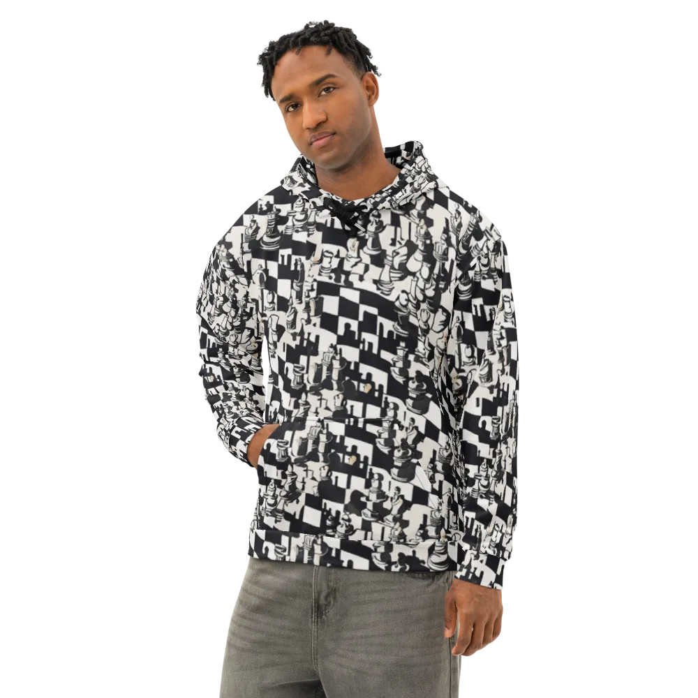Checkmate Noir on Cotton Hoodie — Left Front