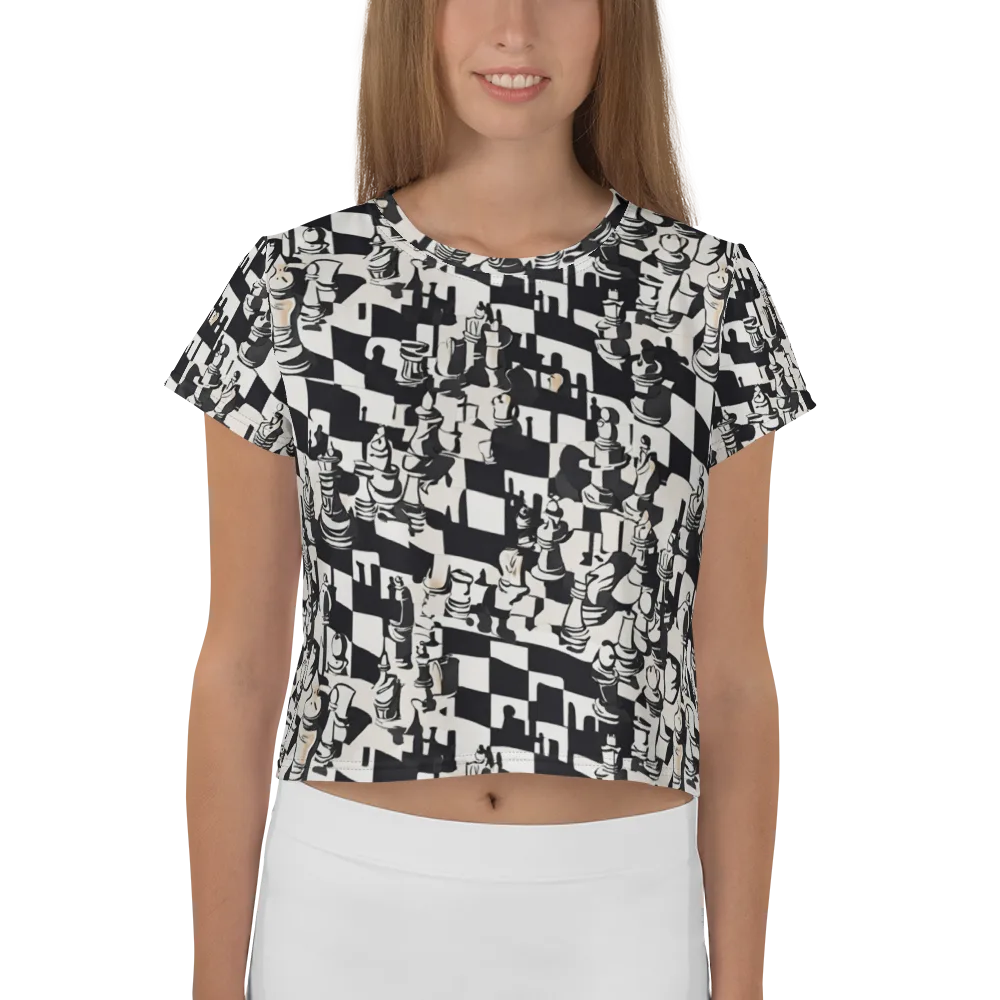 Checkmate Noir on Crop Tee — Front