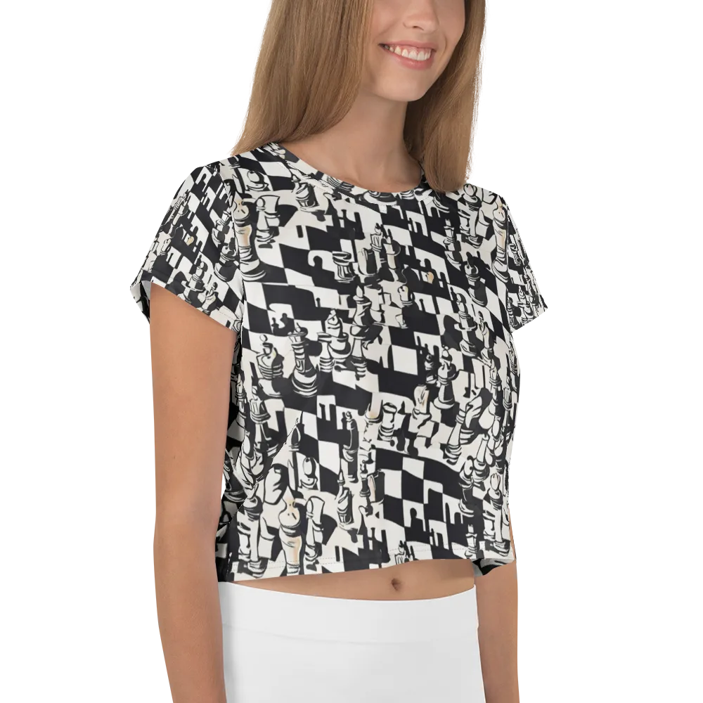 Checkmate Noir on Crop Tee — Right