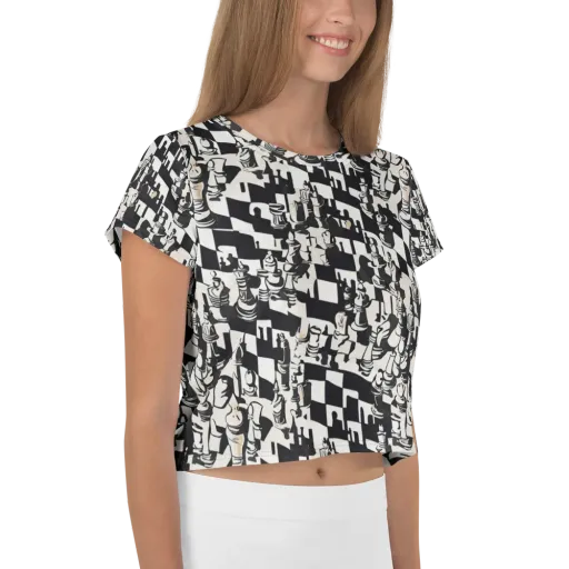 Checkmate Noir on a Crop Tee