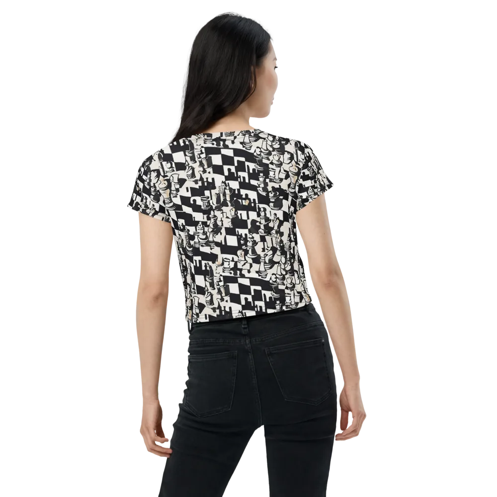 Checkmate Noir on Crop Tee — Back