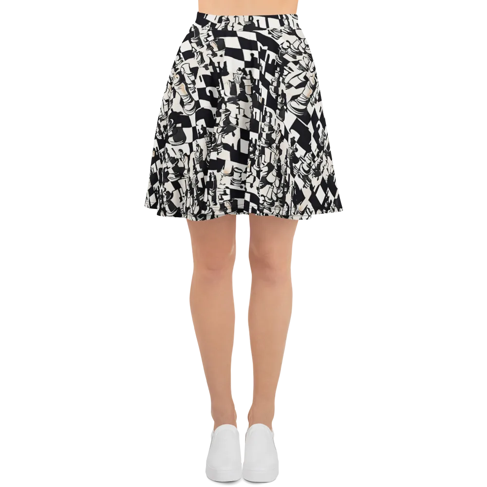 Checkmate Noir on Skater Skirt — Front