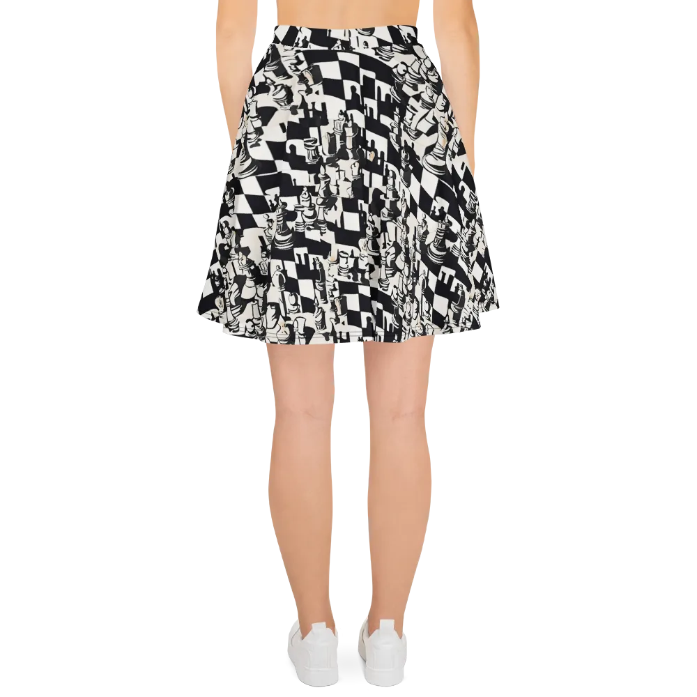 Checkmate Noir on Skater Skirt — Back
