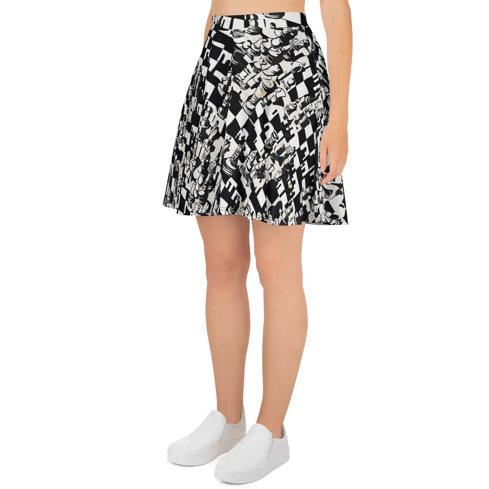 Checkmate Noir on Skater Skirt — Left