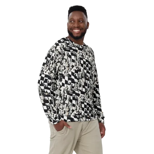 Checkmate Noir on a Sweatshirt