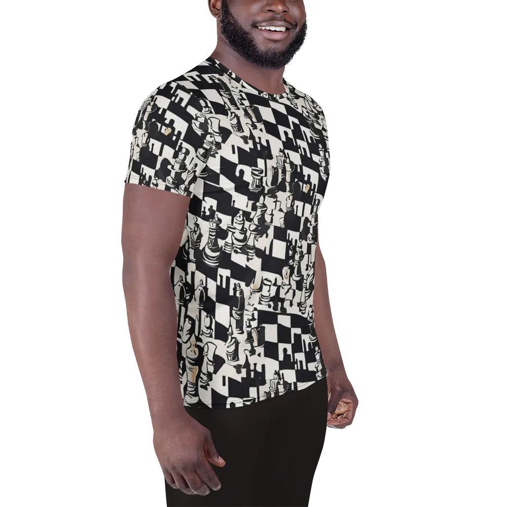 Checkmate Noir on Men's Athletic T-Shirt — Right