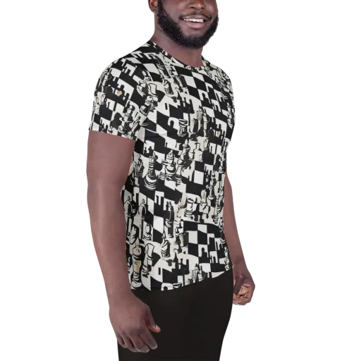 Checkmate Noir on a Men's Athletic T-Shirt