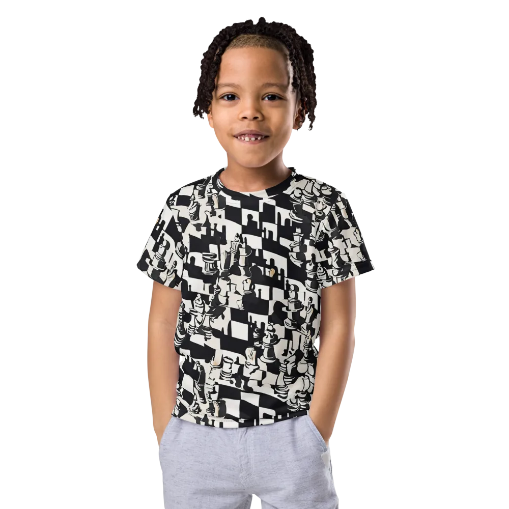 Checkmate Noir on Kids Crew Neck T-Shirt — Front