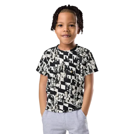 Checkmate Noir on a Kids Crew Neck T-Shirt