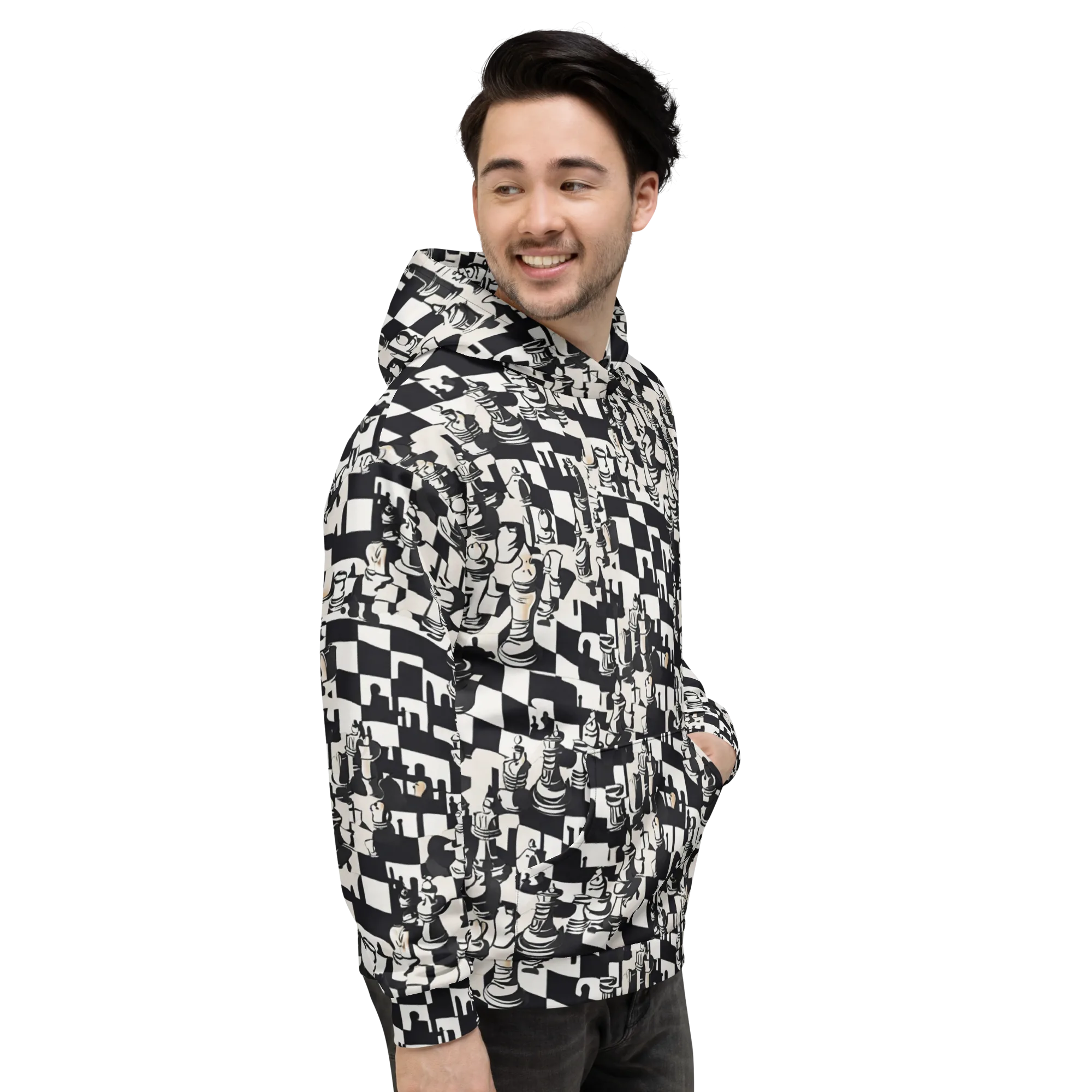 Checkmate Noir on Hoodie — Right