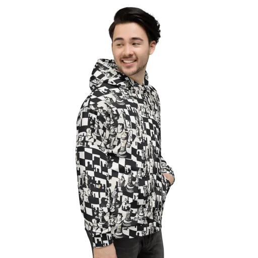 Checkmate Noir on a Hoodie