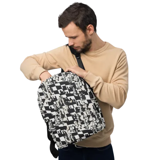 Checkmate Noir on a Minimalist Backpack