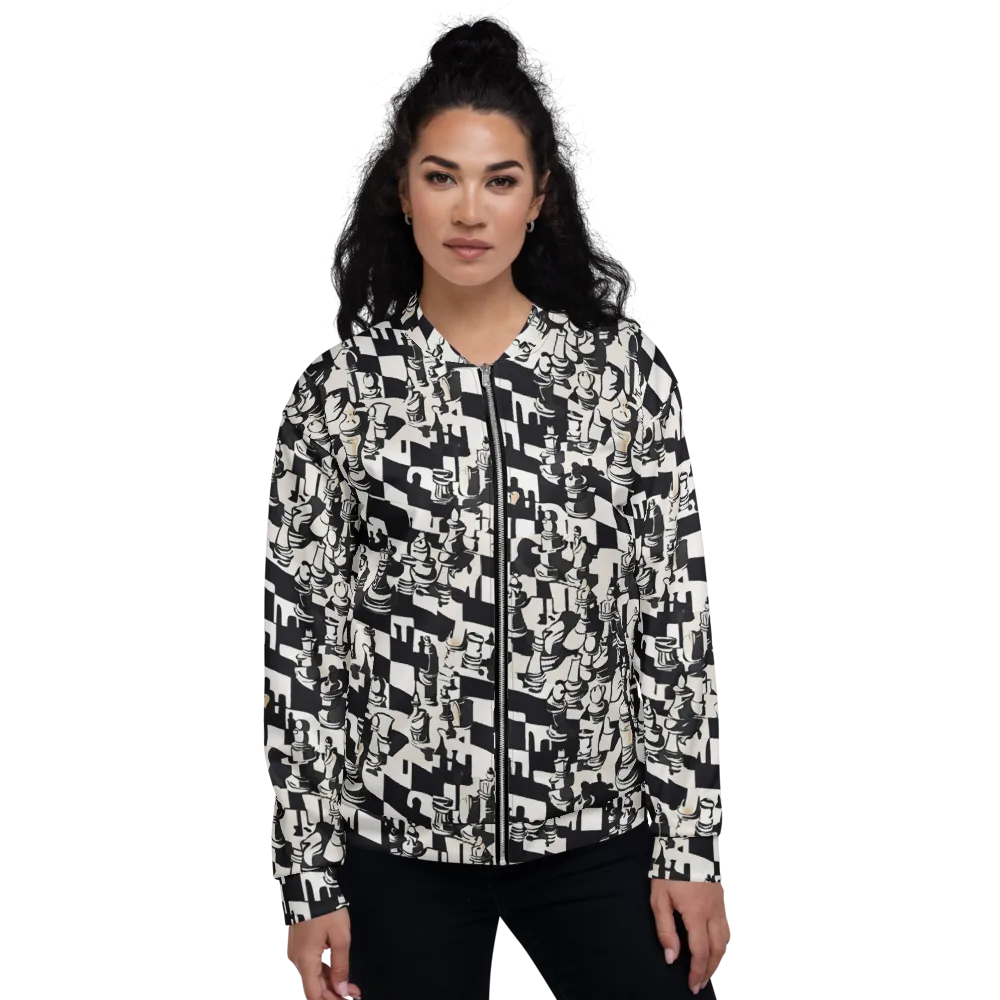 Checkmate Noir on Bomber Jacket — Front