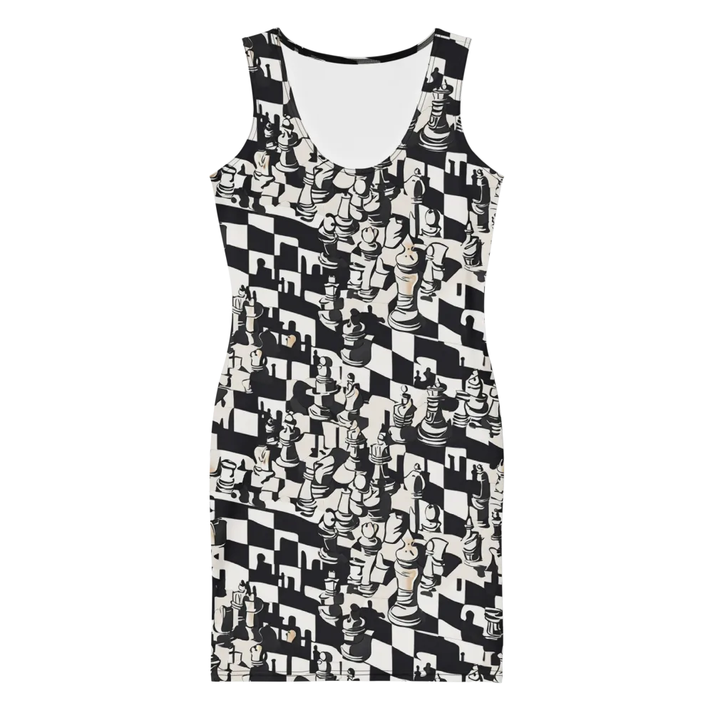 Checkmate Noir on Bodycon Dress — Front