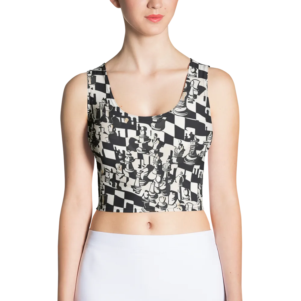 Checkmate Noir on Crop Top — Front