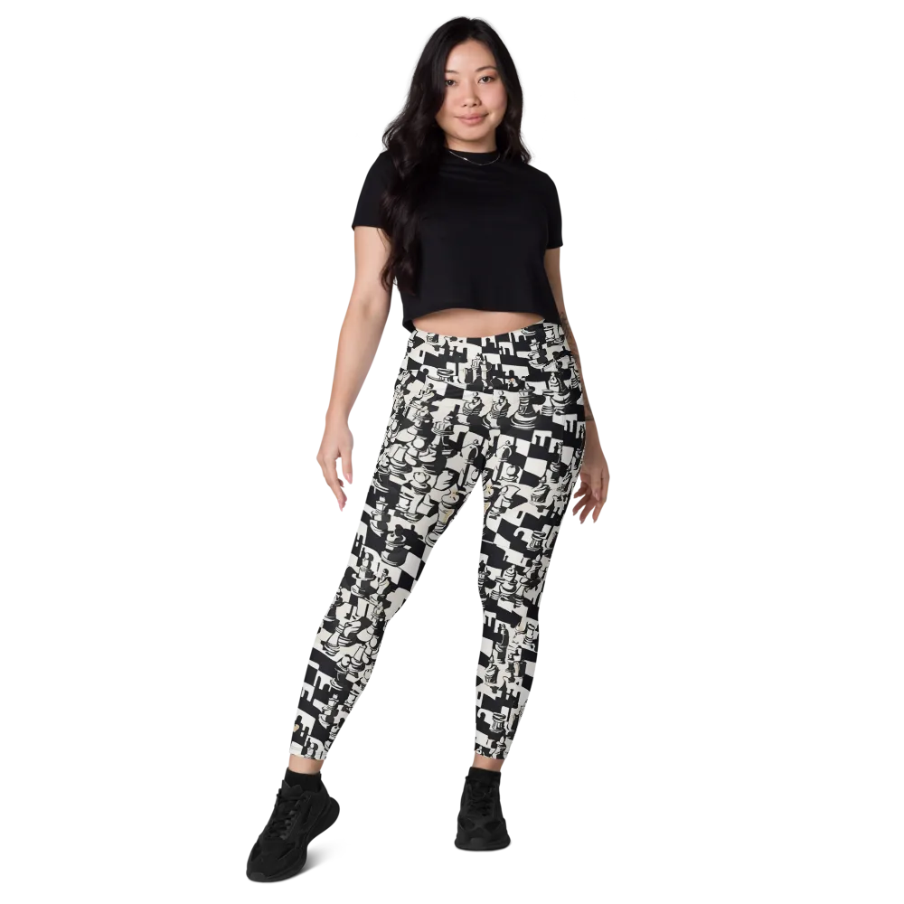 Checkmate Noir on Leggings with Pockets — Front