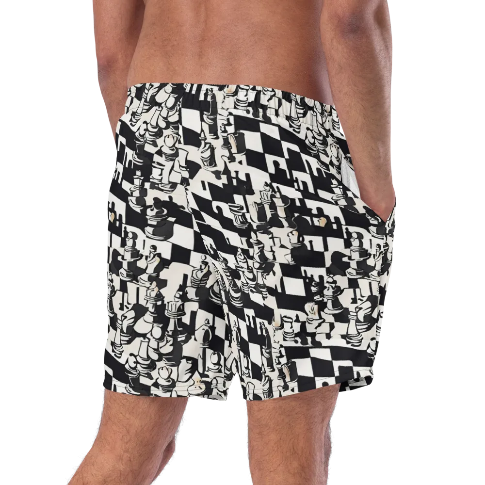 Checkmate Noir on Swim Trunks — Right Back