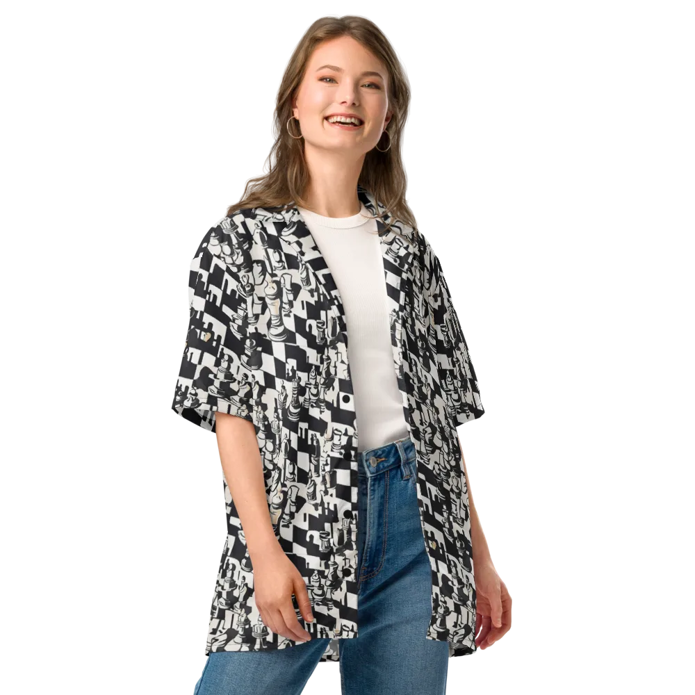 Checkmate Noir on Button Shirt — Front
