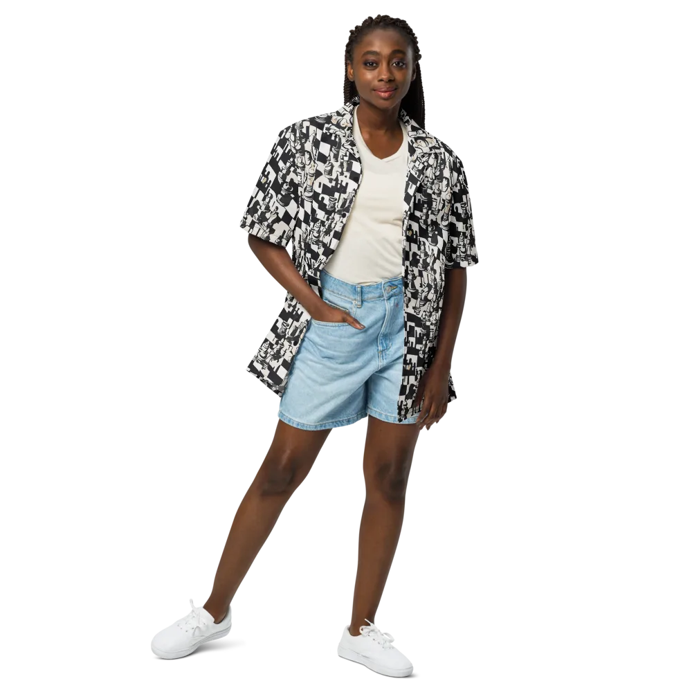 Checkmate Noir on Button Shirt — Front