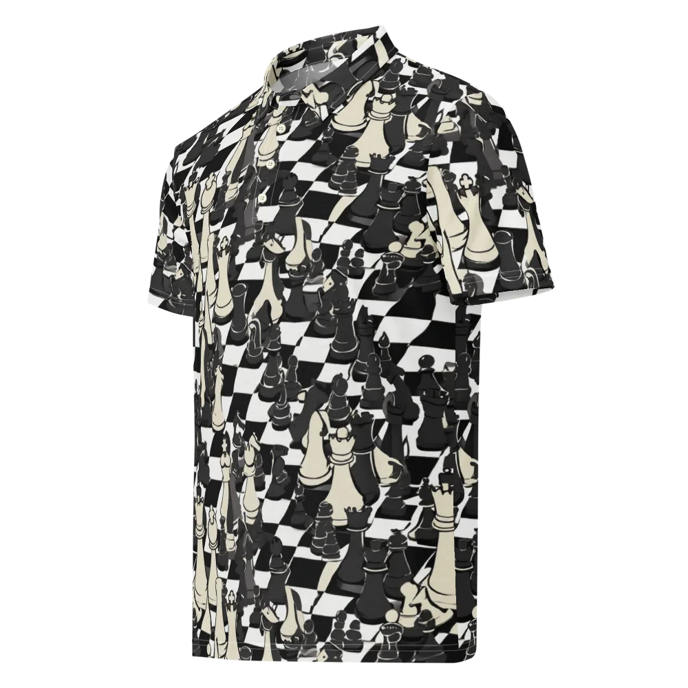 Ivory Gambit on Men's Slim Fit Polo Shirt — Left Front