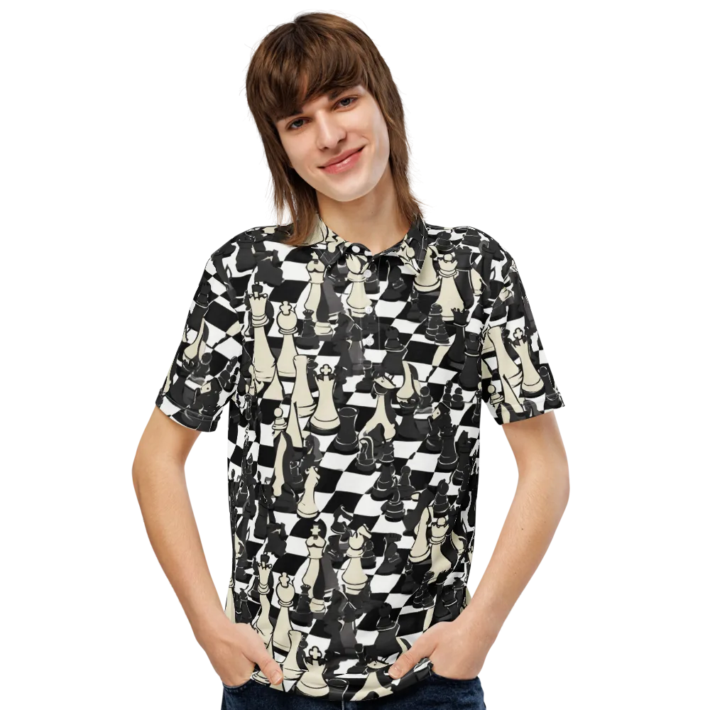 Ivory Gambit on Men's Slim Fit Polo Shirt — Front