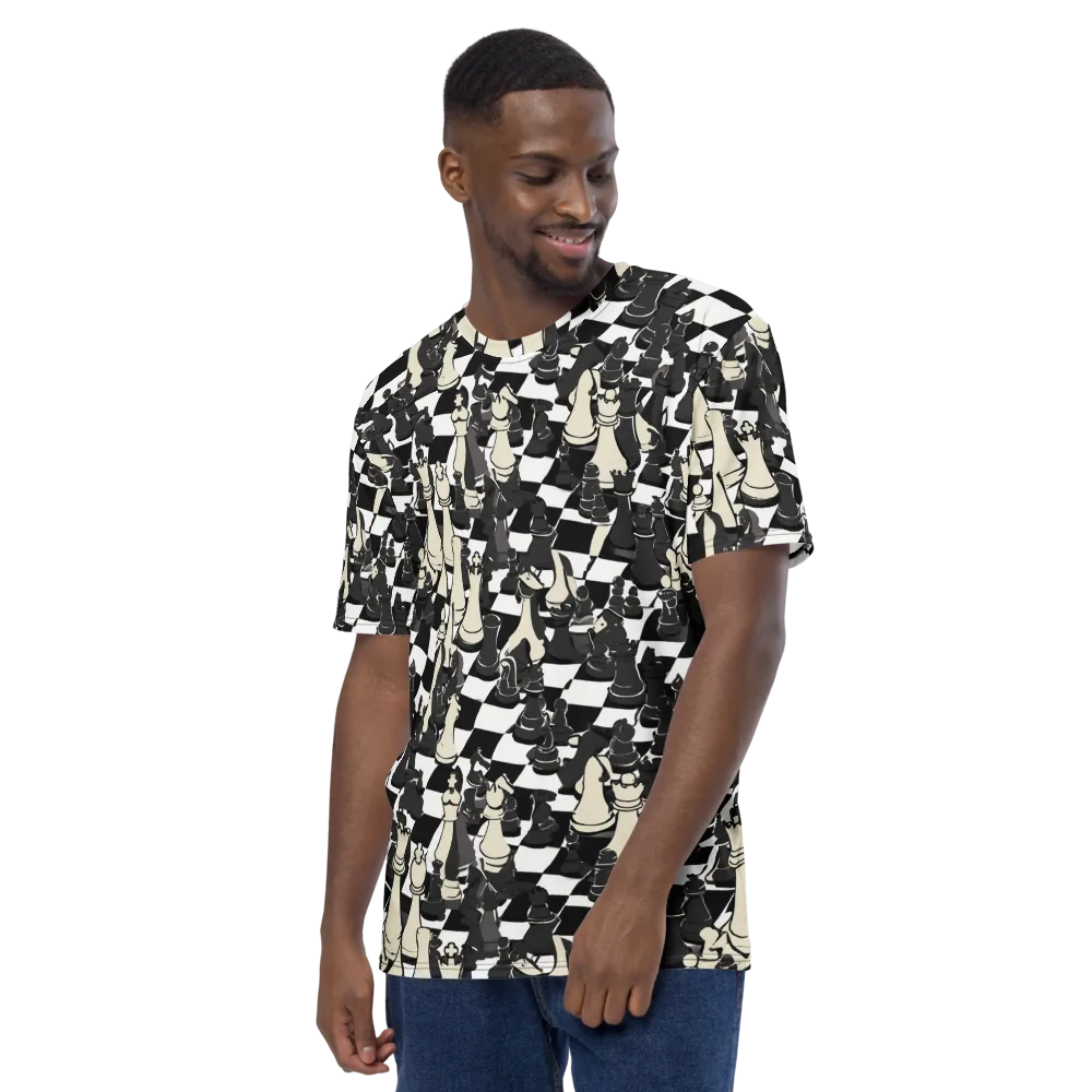 Ivory Gambit on Men's Crew Neck T-Shirt — Left