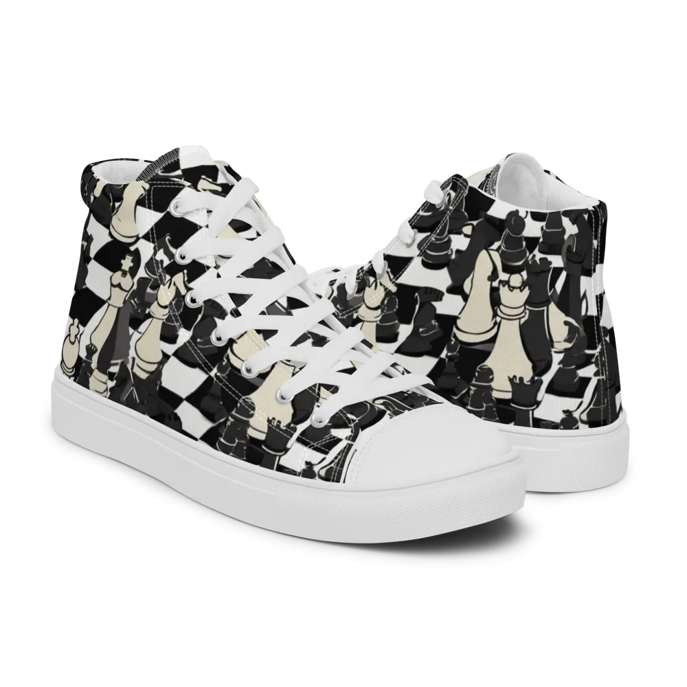Ivory Gambit on Men's High Top Canvas Shoes — Right