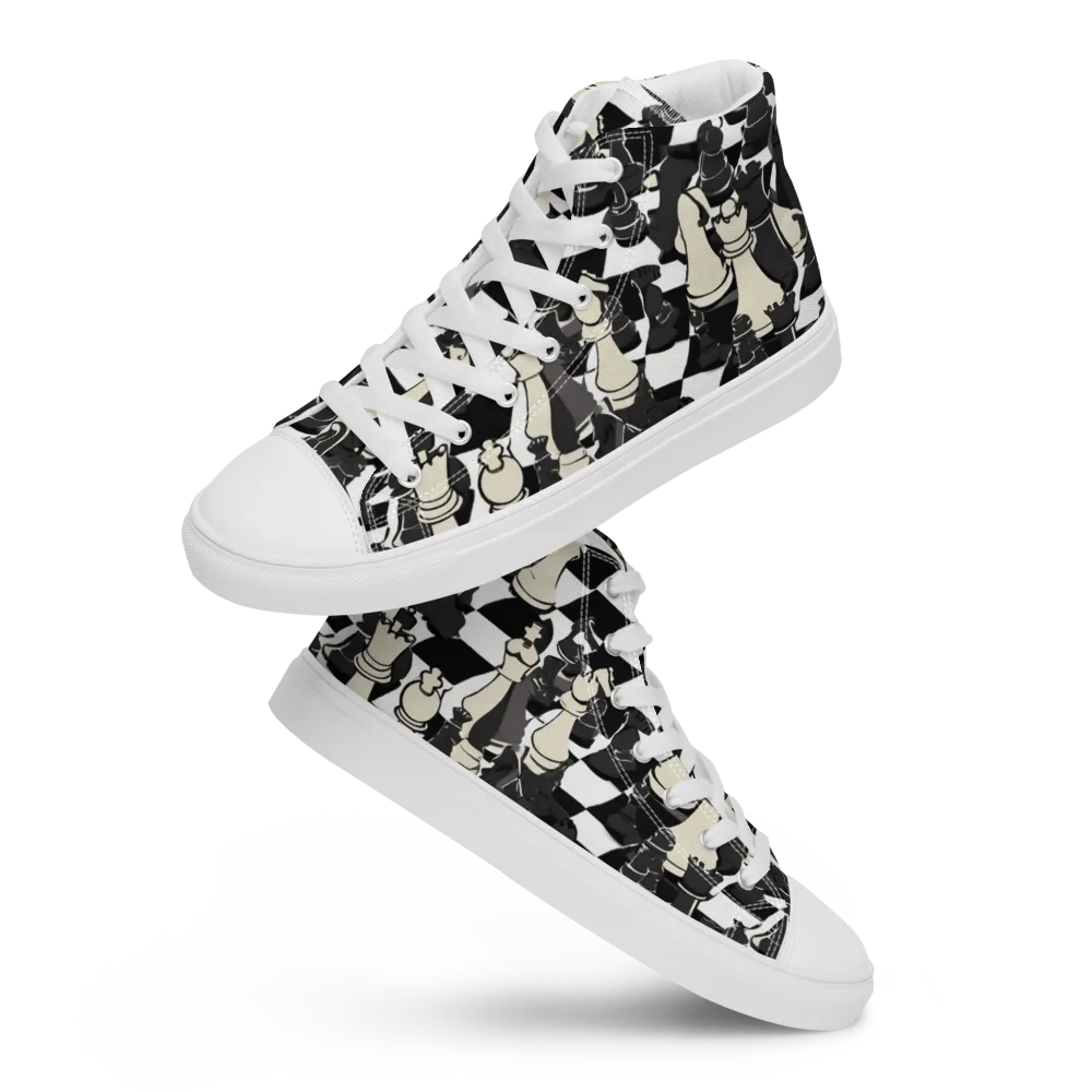 Ivory Gambit on Men's High Top Canvas Shoes — Front