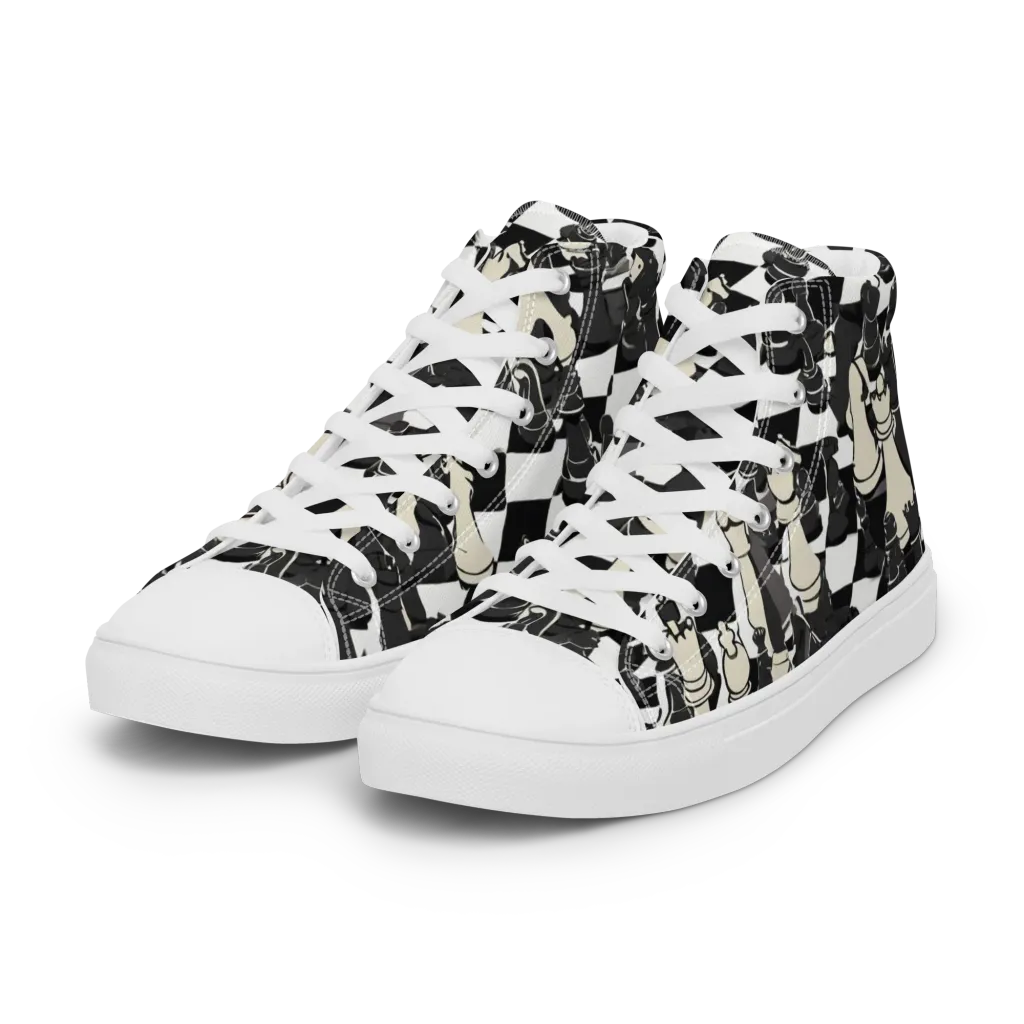 Ivory Gambit on Women's High Top Canvas Shoes — Left Front