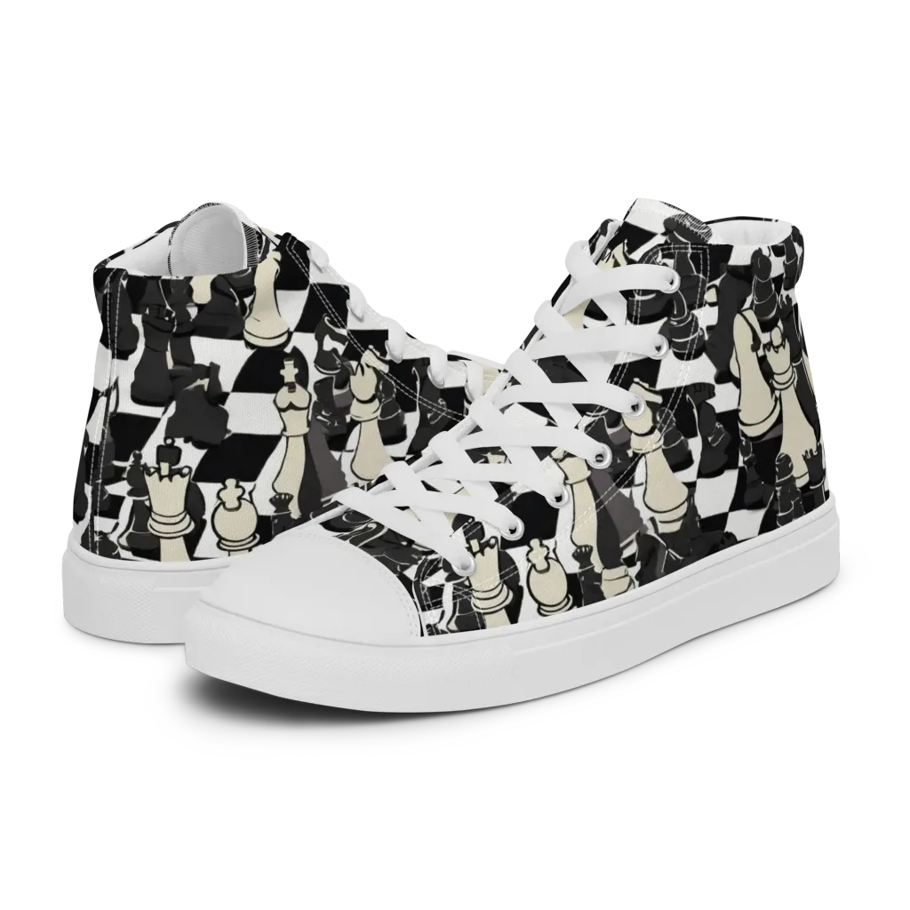 Ivory Gambit on Women's High Top Canvas Shoes — Left
