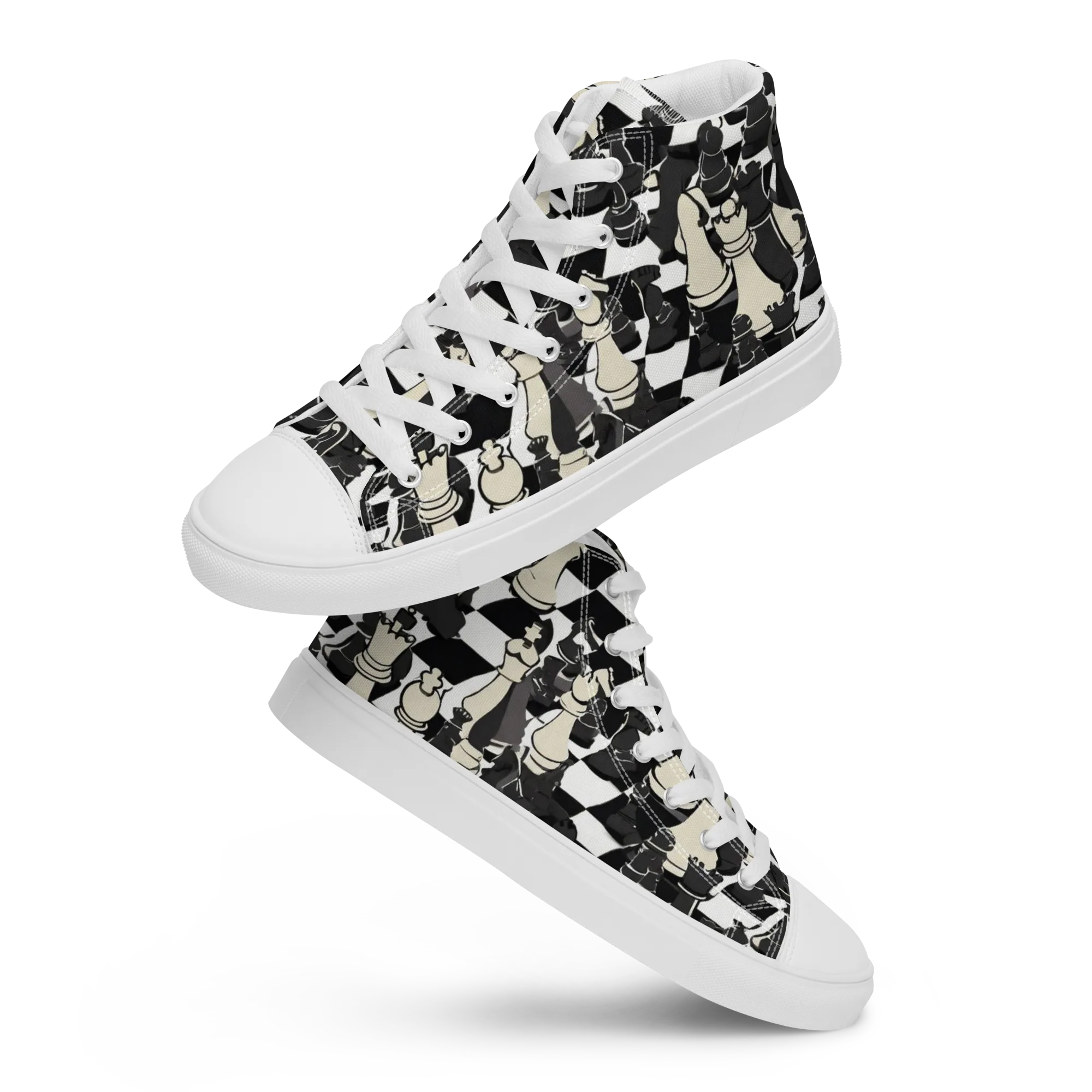 Ivory Gambit on Women's High Top Canvas Shoes — Front